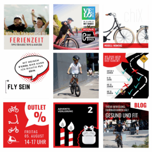 Instagram Posts für eine Fahrrad Brand