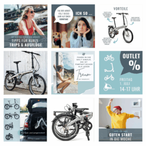 Instagram Posts für eine Fahrrad Brand